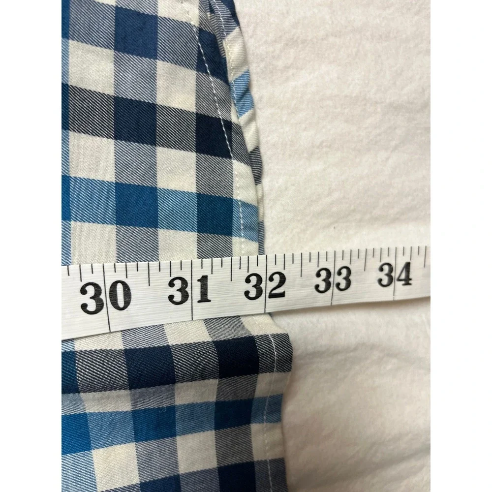 The North Face Mens Tekware Gingham Check Long Sleeve Button Down Shirt Blue XXL